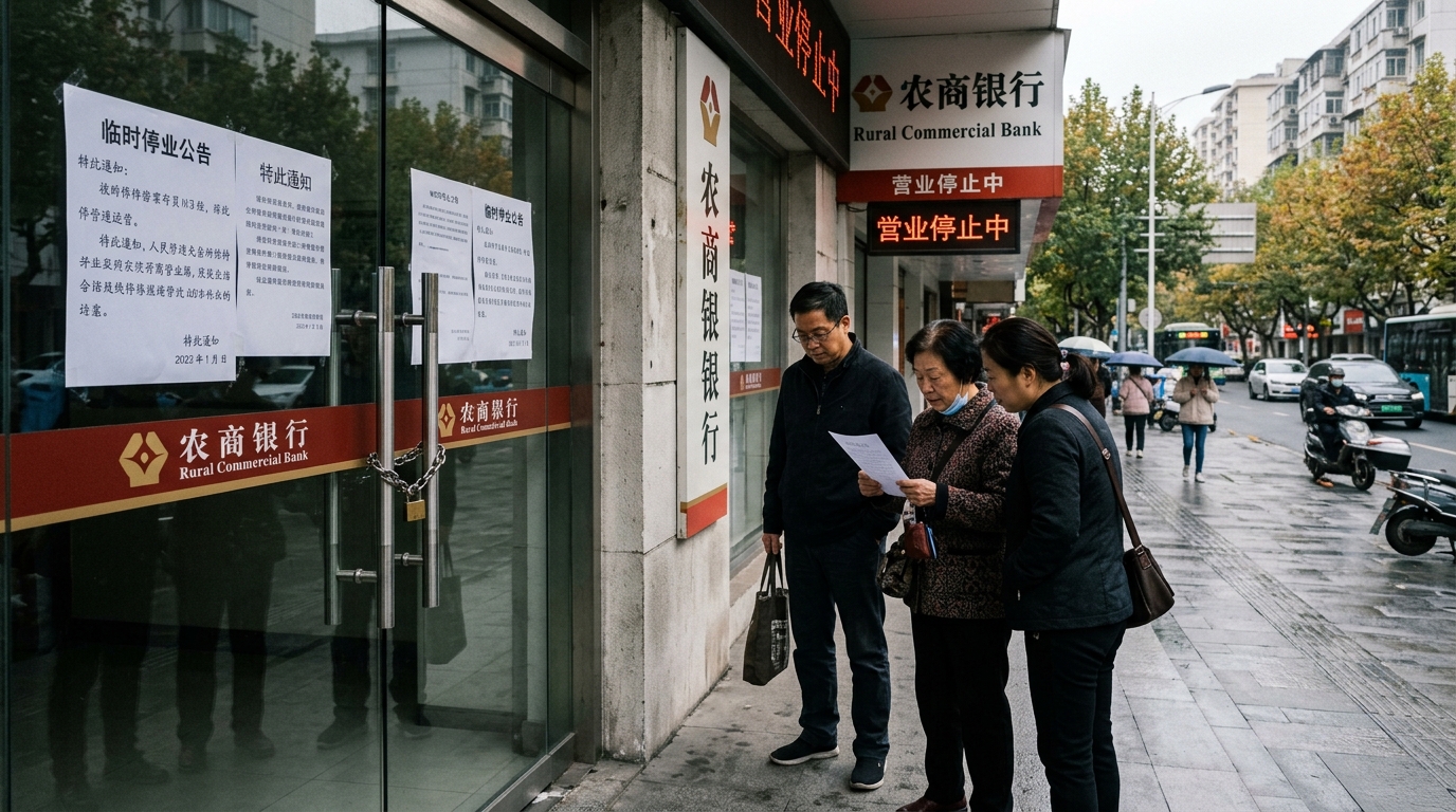 China bank closures spotlight strains in financial system